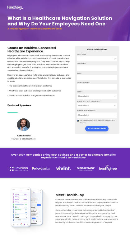 Webinar Series Landing Page